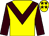 Yellow body, brown chevron, brown arms, yellow cap, brown stars