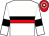 white, black and red hoop, black armbands, red and white hooped cap