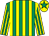 Emerald green & yellow stripes, yellow & emerald green striped sleeves, yellow cap, emerald green star