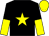 Black, yellow star, halved sleeves, yellow cap