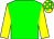 Big-green body, yellow arms, yellow cap, big-green checked