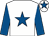 White, royal blue star & sleeves, royal blue star on cap