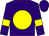 Purple body, yellow disc, purple arms, yellow armlets, purple cap