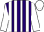 Purple and white stripes, white sleeves and cap