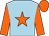 Light blue, orange star, sleeves and cap