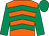 orange, emerald green chevrons, emerald green sleeves, emerald green cap