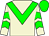 Beige, green chevron, green chevrons on sleeves, green cap