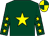 Dark green, yellow star, yellow stars on sleeves, quartered cap