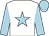 White, light blue star, sleeves and cap