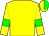 yellow, green armbands, halved cap