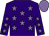 Purple body, mauve stars, purple arms, mauve stars, mauve cap