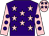 Purple, pink stars, pink sleeves, purple spots, pink cap, purple stars