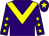 Purple, yellow chevron, purple sleeves, yellow stars, purple cap, yellow star