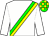 White, green and yellow sash, green and yellow check cap