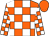 Orange and white check, orange cap