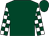 Dark Green, white blocks on sleeves