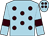 Light blue, brown spots, armlets and spots on cap