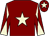 Maroon, beige star, diabolo on sleeves and star on cap