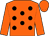 Orange, black spots, orange sleeves and cap