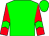 Green body, red arms, green chevron, green cap