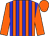 Orange body, blue striped, orange arms, orange cap