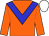 Orange body, blue chevron, orange arms, white cap