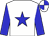 White body, blue star, blue arms, white cap, blue quartered