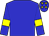 Blue body, yellow three diamonds, blue arms, yellow armlets, blue cap, yellow stars