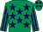 Emerald green, purple stars, striped sleeves and stars on cap