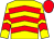 YELLOW, RED chevrons, RED cap