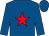 Royal blue, red star