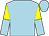 light blue, yellow and light blue halved sleeves