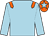 light blue, orange epaulettes, light blue star on orange cap