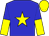 Blue, yellow star, blue and yellow halved sleeves, yellow cap