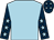 Light blue, dark blue sleeves, light blue stars, dark blue cap, light blue stars