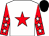 White, red star, red sleeves, white stars, black cap