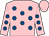 Pink, royal blue spots, pink cap