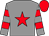 Grey, red star, hooped sleeves, red cap