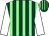 Dark green and light green stripes, white sleeves