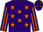 Purple, orange stars, striped sleeves and stars on cap