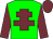 Green body, garnet cross of lorraine, garnet arms, garnet cap