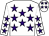 White, purple stars and stars on cap