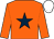 Orange, dark blue star, white cap