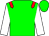 Green body, red epaulettes, white arms, green cap