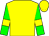 Yellow body, green arms, yellow armlets, yellow cap