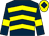 Dark blue, yellow chevrons and armlets, yellow cap, dark blue diamond