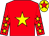 Red body, yellow star, red arms, yellow stars, yellow cap, red star