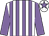 White body, mauve striped, mauve arms, white cap, mauve star