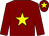 Maroon, yellow star and star on cap