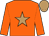 orange, light brown star, light brown cap